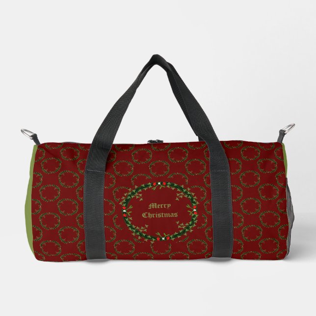 Gothic Christmas Wreath Custom Duffle Bag (Front)