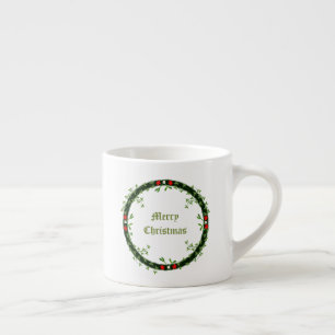 Gothic Christmas Wreath Custom Espresso Cup