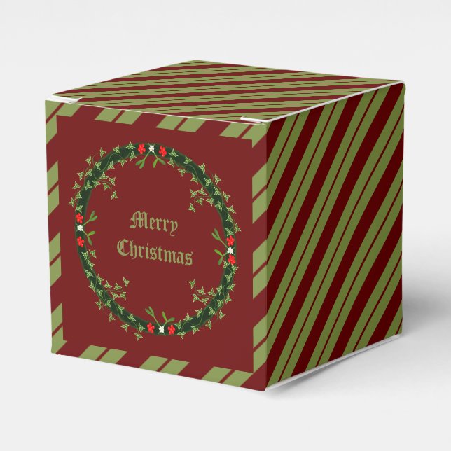 Gothic Christmas Wreath Custom Favour Box (Front Side)