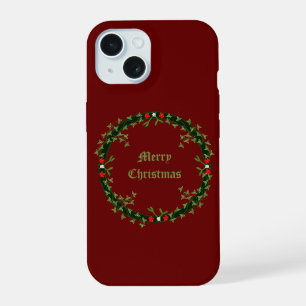 Gothic Christmas Wreath Custom iPhone 15 Case