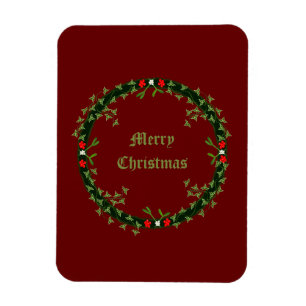 Gothic Christmas Wreath Custom Magnet