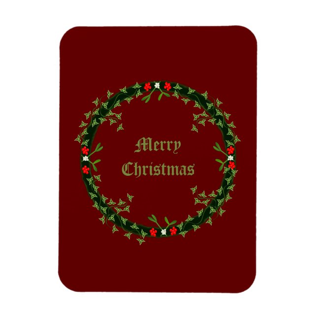 Gothic Christmas Wreath Custom Magnet (Vertical)
