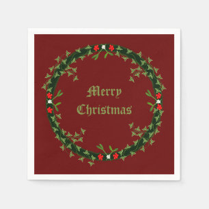Gothic Christmas Wreath Custom Napkin