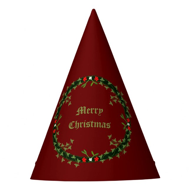 Gothic Christmas Wreath Custom Party Hat (Front)