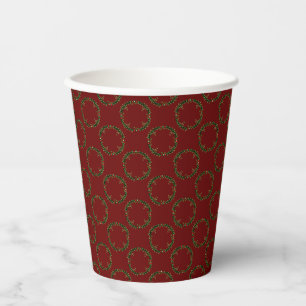 Gothic Christmas Wreath Custom Patterned Paper Cups