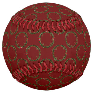 Gothic Christmas Wreath Custom Patterned Softball