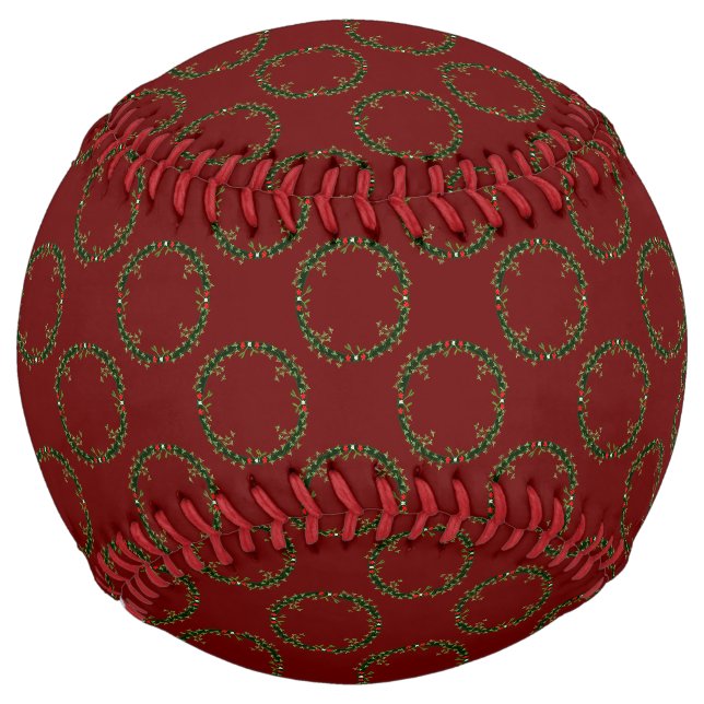 Gothic Christmas Wreath Custom Patterned Softball (Front)