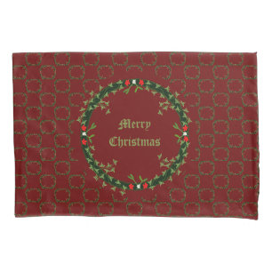 Gothic Christmas Wreath Custom Pillowcase