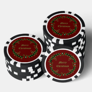 Gothic Christmas Wreath Custom Poker Chips