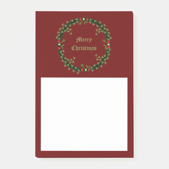 Gothic Christmas Wreath Custom Post-it Notes (Front)