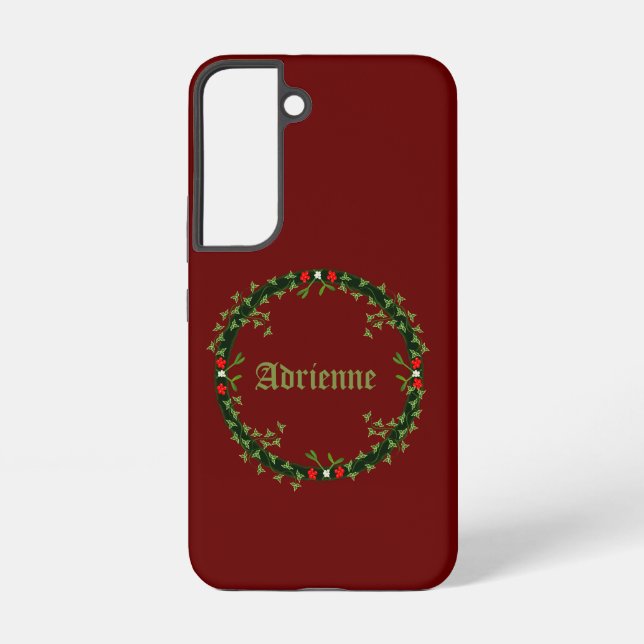 Gothic Christmas Wreath Custom Samsung Galaxy S22 Case (Back)