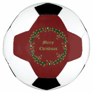 Gothic Christmas Wreath Custom Soccer Ball