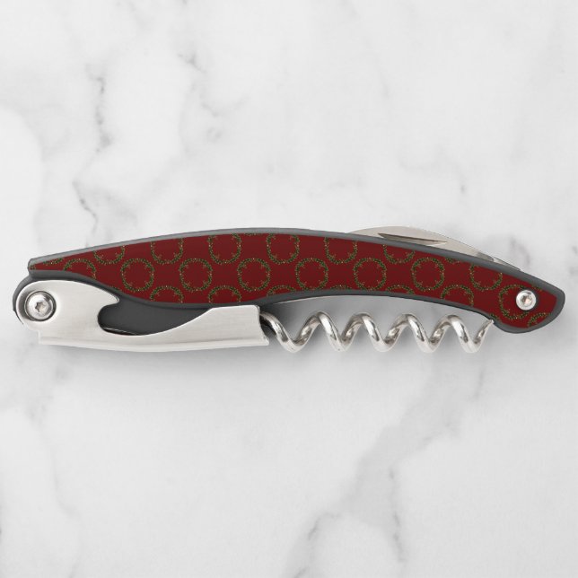 Gothic Christmas Wreath Patterned Corkscrew (Front)