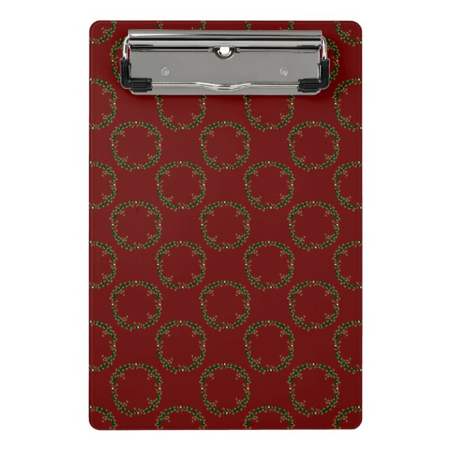 Gothic Christmas Wreath Patterned Mini Clipboard (Front)