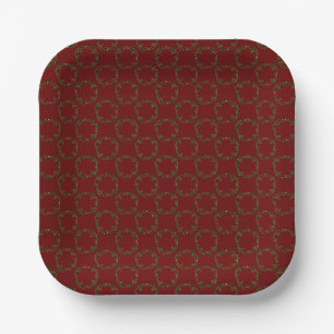 Gothic Christmas Wreath Patterned Paper Plate