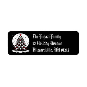 Gothic Chrsitmas Tree I Return Address Label