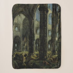 Gothic Church Ruins (by Carl Blechen) Sherpa Blanket
