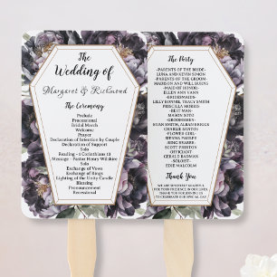 Gothic Coffin Vintage Black Peony Wedding Hand Fan