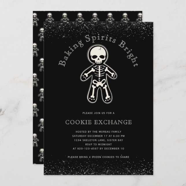 Gothic Cookie Exchange Invitation (Front/Back)
