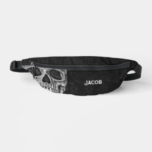 Gothic Cool Black And White Skull Bum Bags