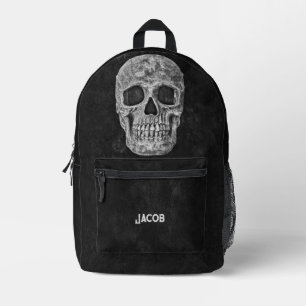 Gothic Cool Black And White Skull Printed Backpack