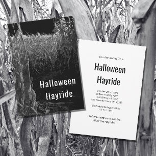 Gothic Cornfield Hayride Halloween Party Invitation
