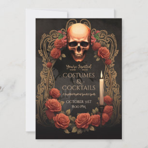 Gothic Costumes & Cocktails Halloween Party Card