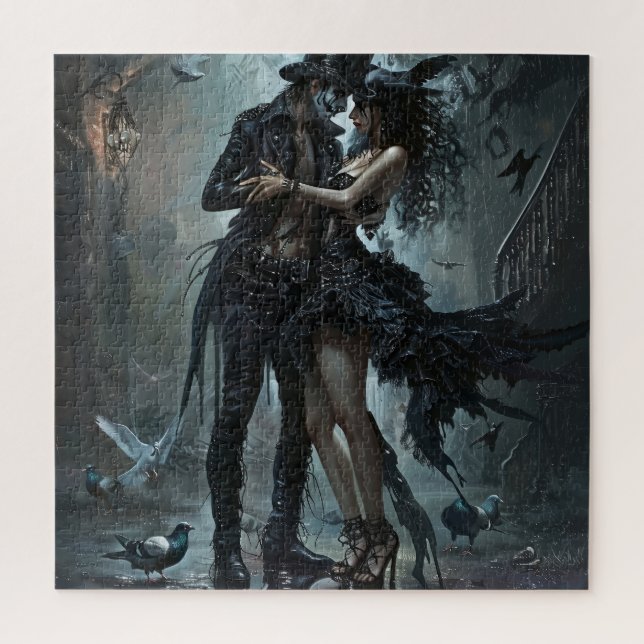 Gothic Couple Embrace in the Street  Jigsaw Puzzle (Vertical)