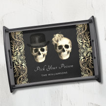 Gothic Couple Skull Roses Halloween Personalised
