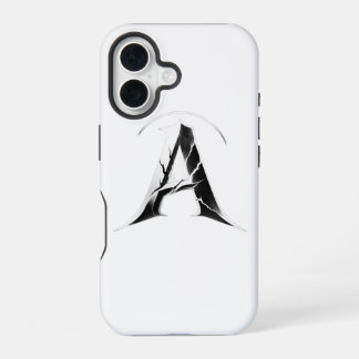 Gothic Cracked Initial A Phone Case - Dark Minimal