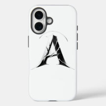 Gothic Cracked Initial A Phone Case - Dark Minimal