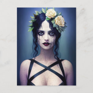 Gothic Cracked Porcelain Beauty Postcard