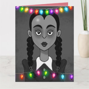 GOTHIC CREEPY GIRL CHRISTMAS CARDS