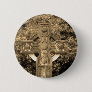 Gothic Cross 6 Cm Round Badge