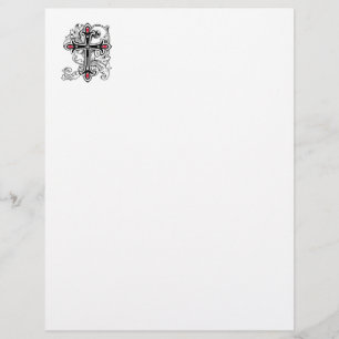 Gothic cross custom letterhead
