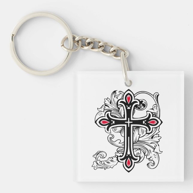 Gothic cross key ring (Front)