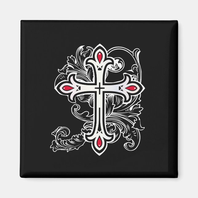 Gothic cross magnet (Front)