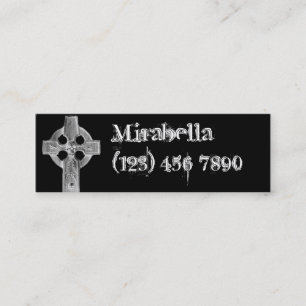 Gothic Cross Tombstone Skinny Profile Card