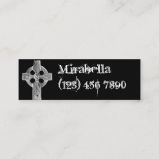 Gothic Cross Tombstone Skinny Profile Card