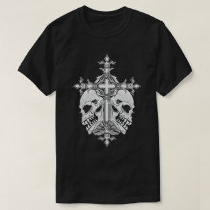 Gothic Cross with Skulls T-Shirt