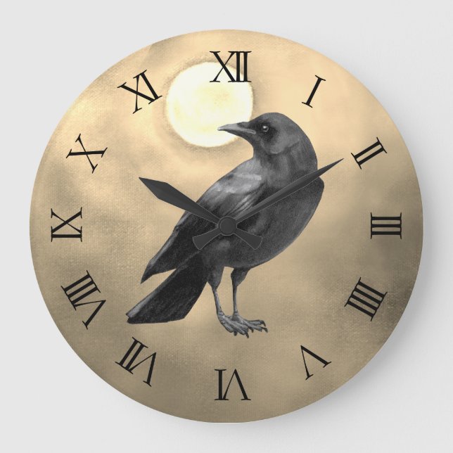Gothic Crow Clock (Front)