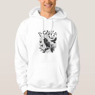 Gothic Crow F-Caw-F Humour Funny Essential Retro C Hoodie