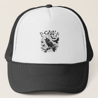 Gothic Crow F-Caw-F Humour Funny Essential Retro C Trucker Hat