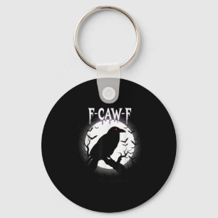 Gothic Crow F-caw-f Moon Halloween Tee Key Ring