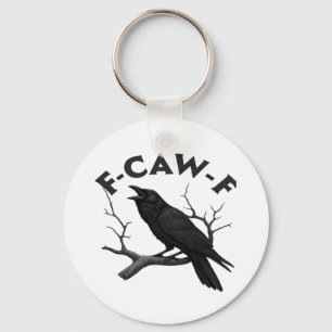 Gothic Crow Funny F-Caw-F Humour Essential Creativ Key Ring