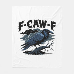 Gothic Crow Funny Humor F-Caw-F Essential Minimal  Fleece Blanket