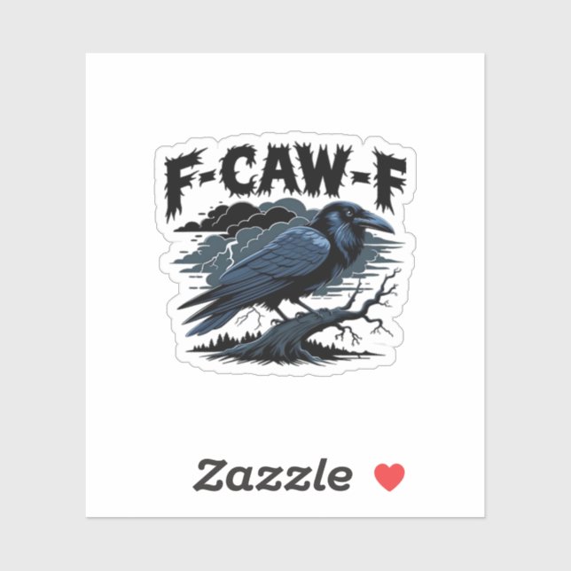 Gothic Crow Funny Humour F-Caw-F Essential Minimal (Sheet)