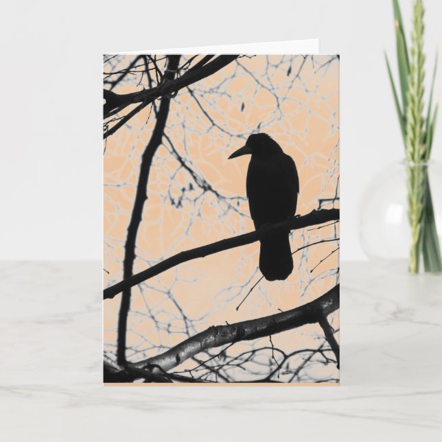 Gothic Crow Greeting Card (Front)