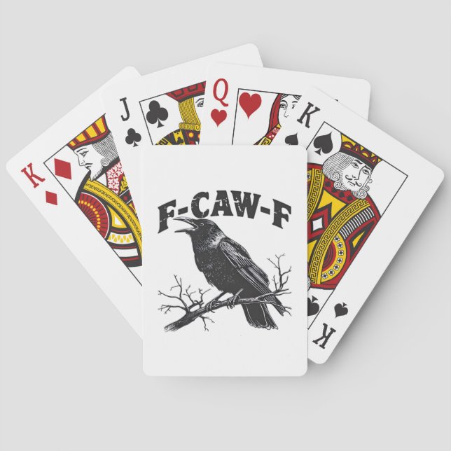 Gothic Crow Humor F-Caw-F Funny Essential Playing Cards (Back)