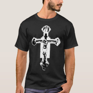 Gothic Crucifix in B&W T-Shirt